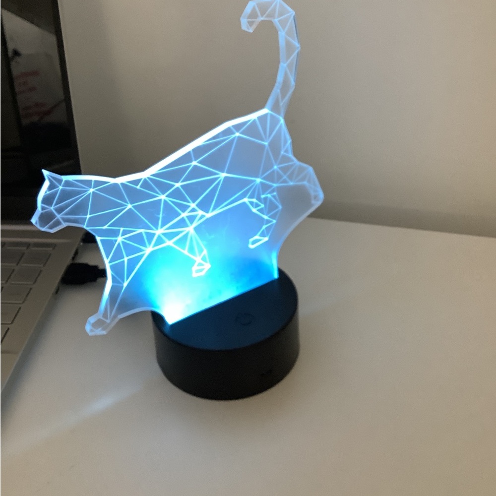 3D Cat Night Light Touch Switch 7 Color Change LED Table Desk Lamp - Picture 2 of 5